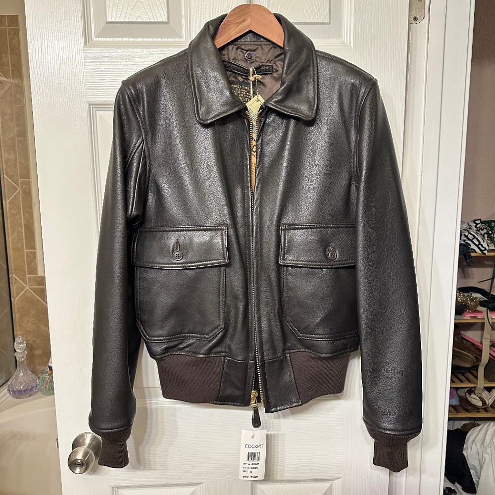 Cockpit USA G-1 Flight Jacket with Removable Collar Z2108M Size 42 Made in USA